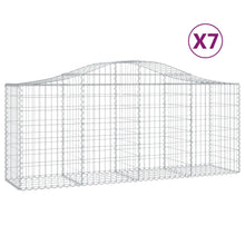 Schanskorven 7 st gewelfd 200x50x80/100 cm gegalvaniseerd ijzer 7 200 x 50 x 80/100 cm
