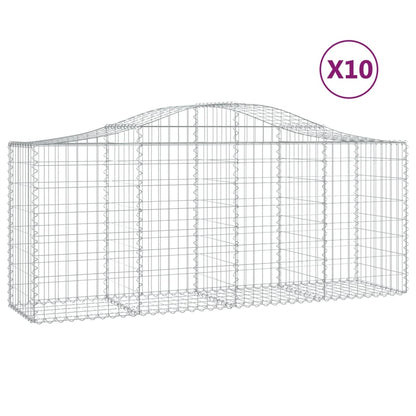 Schanskorven 10 st gewelfd 200x50x80/100 cm ijzer 10 200 x 50 x 80/100 cm