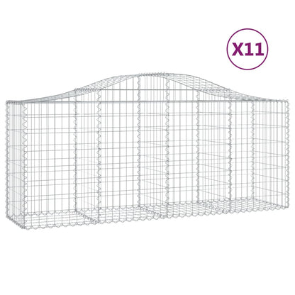 Schanskorven 11 st gewelfd 200x50x80/100 cm ijzer 11 200 x 50 x 80/100 cm