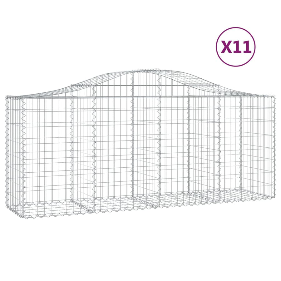 Schanskorven 11 st gewelfd 200x50x80/100 cm ijzer 11 200 x 50 x 80/100 cm