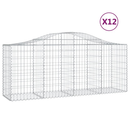 Schanskorven 12 st gewelfd 200x50x80/100 cm ijzer 12 200 x 50 x 80/100 cm