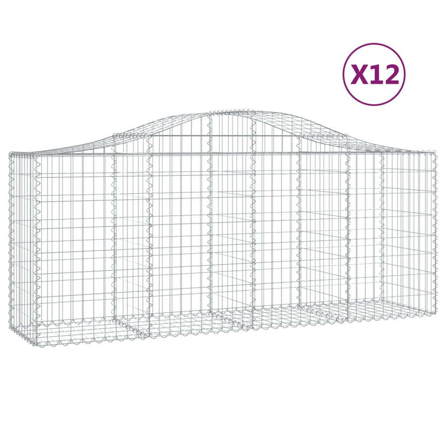 Schanskorven 12 st gewelfd 200x50x80/100 cm ijzer 12 200 x 50 x 80/100 cm