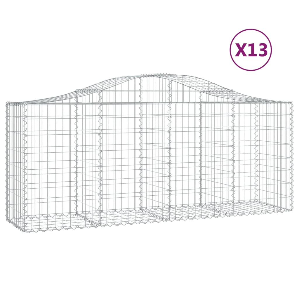 Schanskorven 13 st gewelfd 200x50x80/100 cm ijzer 13 200 x 50 x 80/100 cm