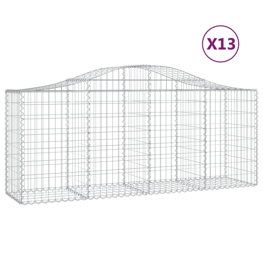 Schanskorven 13 st gewelfd 200x50x80/100 cm ijzer 13 200 x 50 x 80/100 cm