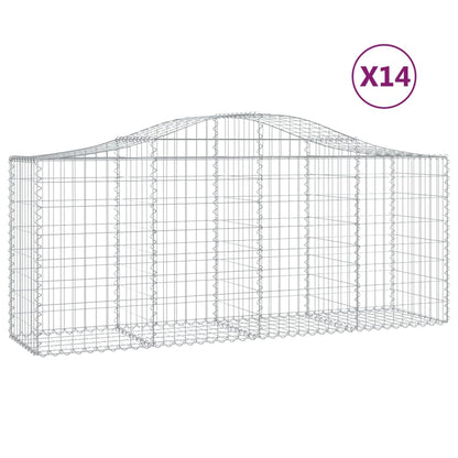 Schanskorven 14 st gewelfd 200x50x80/100 cm ijzer 14 200 x 50 x 80/100 cm