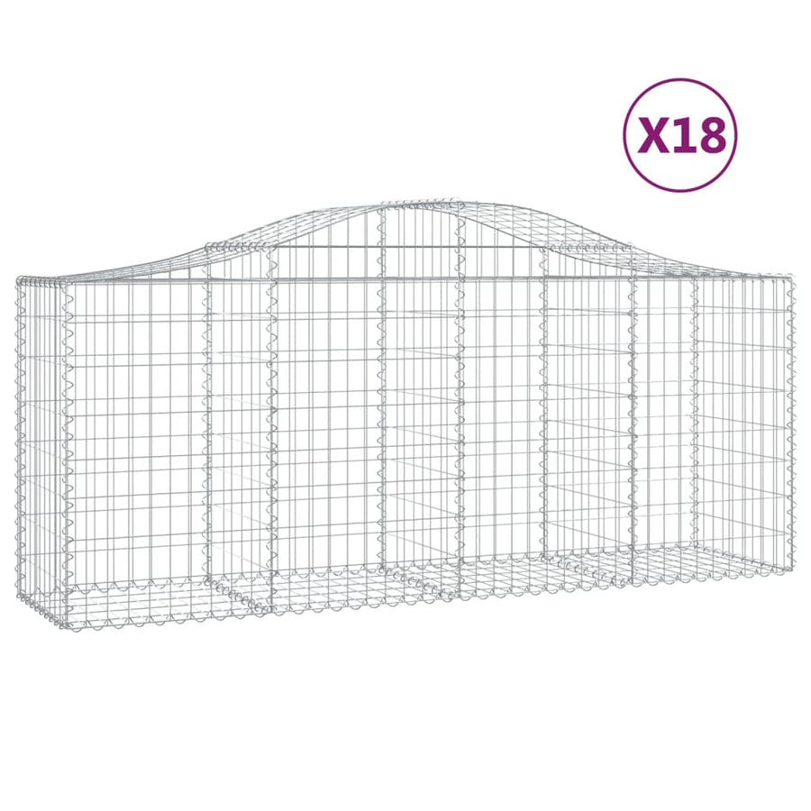 Schanskorven 18 st gewelfd 200x50x80/100 cm ijzer 18 200 x 50 x 80/100 cm