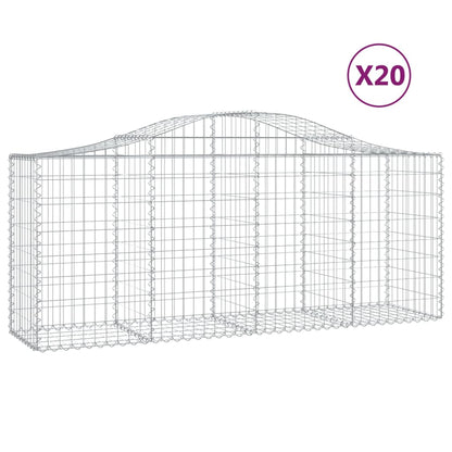 Schanskorven 20 st gewelfd 200x50x80/100 cm ijzer 20 200 x 50 x 80/100 cm