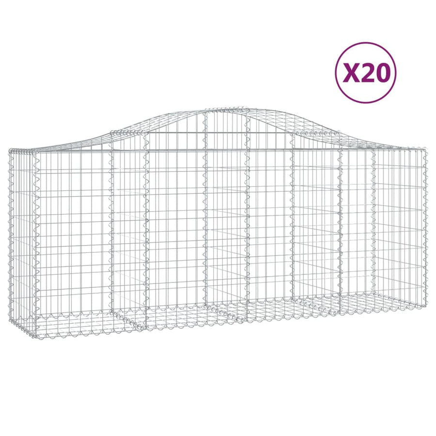 Schanskorven 20 st gewelfd 200x50x80/100 cm ijzer 20 200 x 50 x 80/100 cm