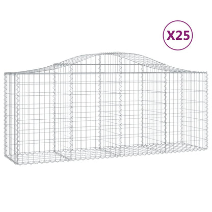 Schanskorven 25 st gewelfd 200x50x80/100 cm ijzer 25 200 x 50 x 80/100 cm