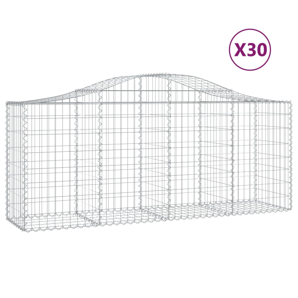 Schanskorven 30 st gewelfd 200x50x80/100 cm ijzer 30 200 x 50 x 80/100 cm