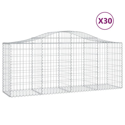 Schanskorven 30 st gewelfd 200x50x80/100 cm ijzer 30 200 x 50 x 80/100 cm
