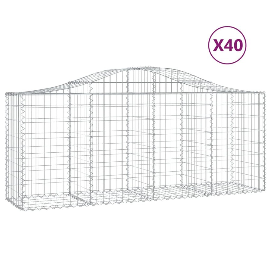 Schanskorven 40 st gewelfd 200x50x80/100 cm ijzer 40 200 x 50 x 80/100 cm