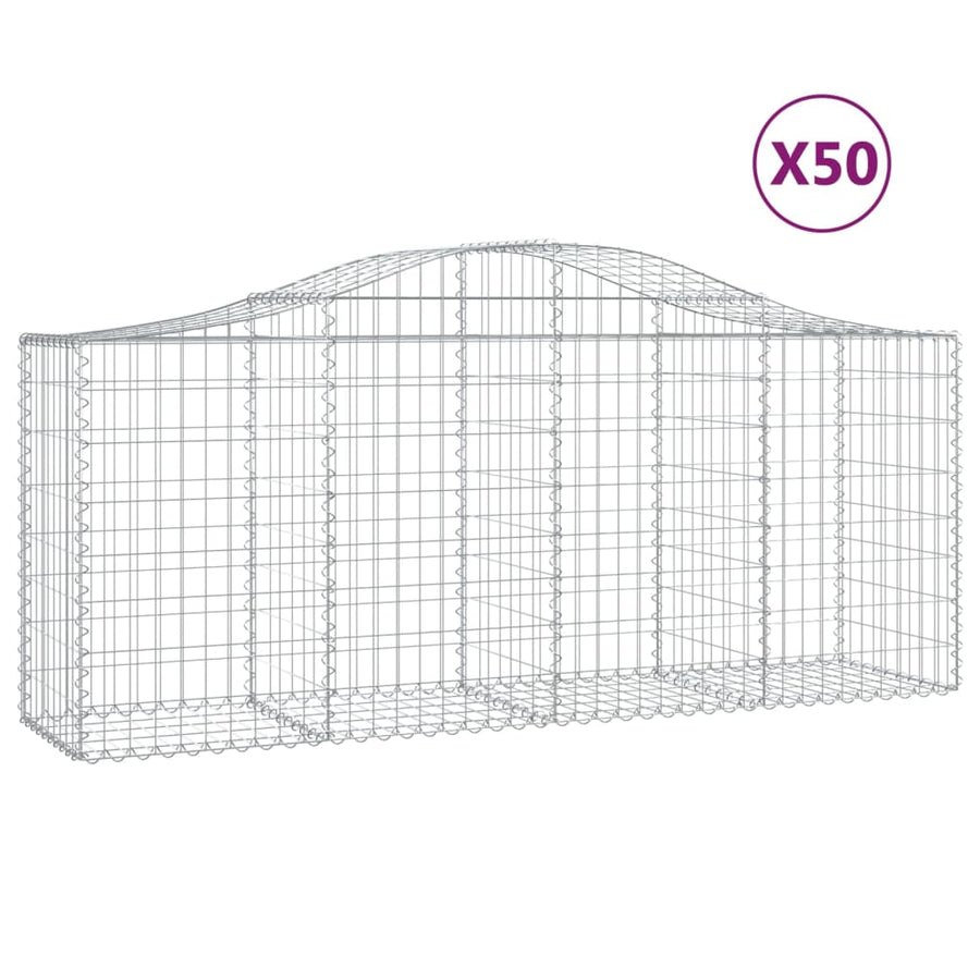 Schanskorven 50 st gewelfd 200x50x80/100 cm ijzer 50 200 x 50 x 80/100 cm