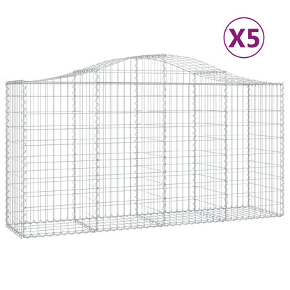 Schanskorven 5 st gewelfd 200x50x100/120 cm ijzer 5 200 x 50 x 100/120 cm