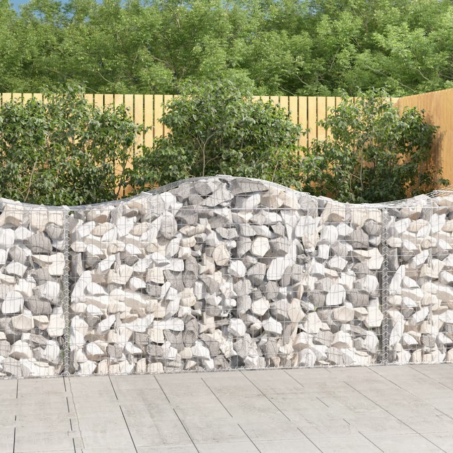 Schanskorven 5 st gewelfd 200x50x100/120 cm ijzer 5 200 x 50 x 100/120 cm
