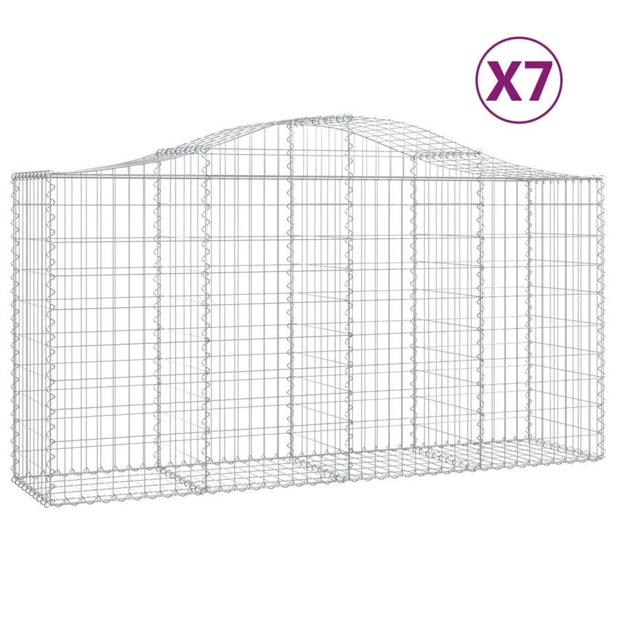 Schanskorven 7 st gewelfd 200x50x100/120 cm ijzer 7 200 x 50 x 100/120 cm