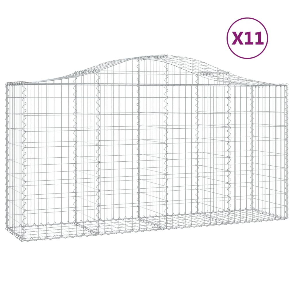 Schanskorven 11 st gewelfd 200x50x100/120 cm ijzer 11 200 x 50 x 100/120 cm