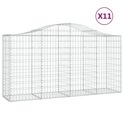 Schanskorven 11 st gewelfd 200x50x100/120 cm ijzer 11 200 x 50 x 100/120 cm