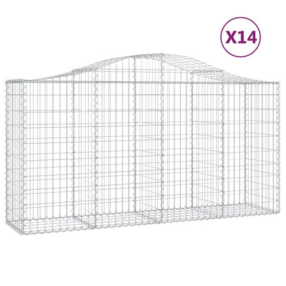 Schanskorven 14 st gewelfd 200x50x100/120 cm ijzer 14 200 x 50 x 100/120 cm