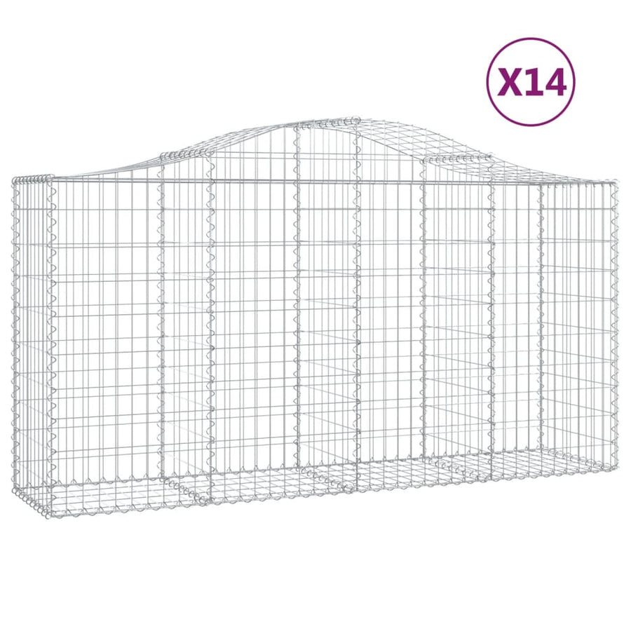 Schanskorven 14 st gewelfd 200x50x100/120 cm ijzer 14 200 x 50 x 100/120 cm