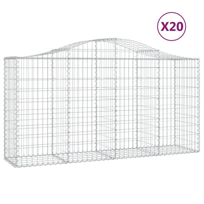 Schanskorven 20 st gewelfd 200x50x100/120 cm ijzer 20 200 x 50 x 100/120 cm