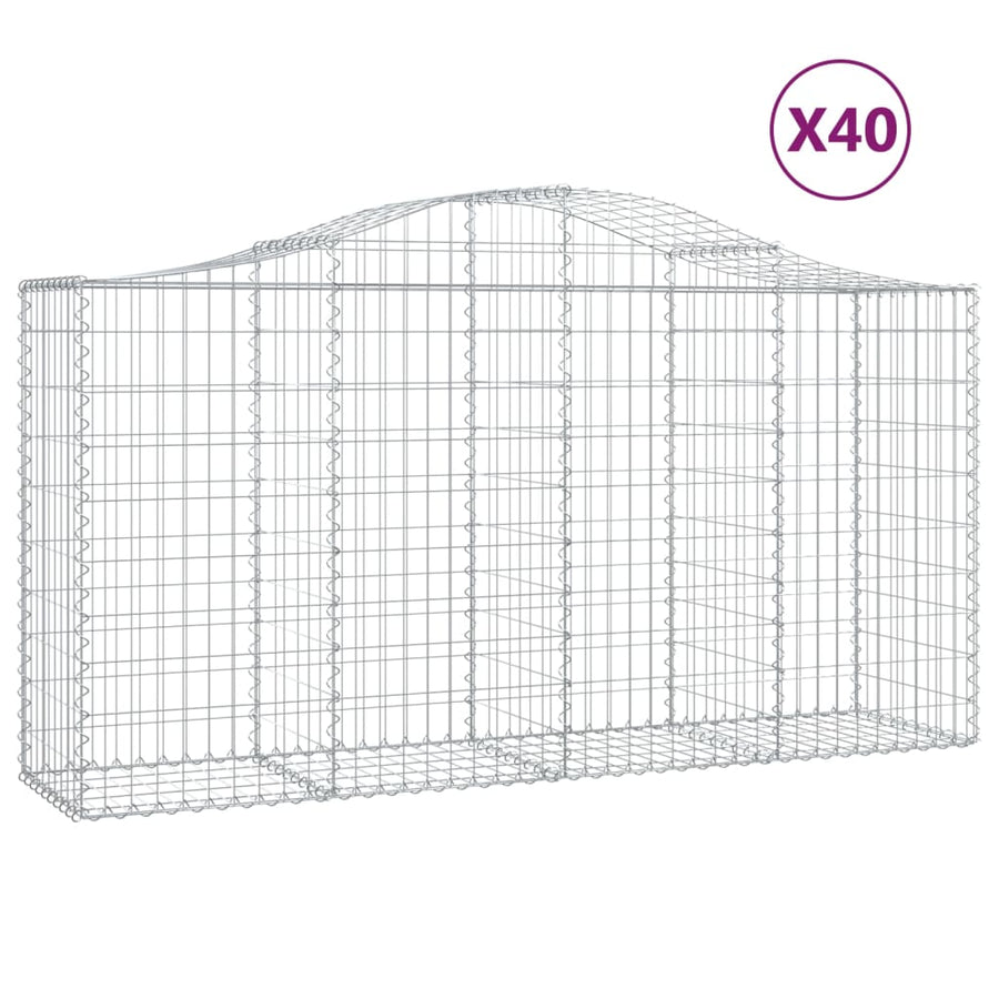 Schanskorven 40 st gewelfd 200x50x100/120 cm ijzer 40 200 x 50 x 100/120 cm