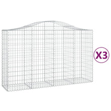 Schanskorven 3 st gewelfd 200x50x120/140 cm ijzer 3 200 x 50 x 120/140 cm