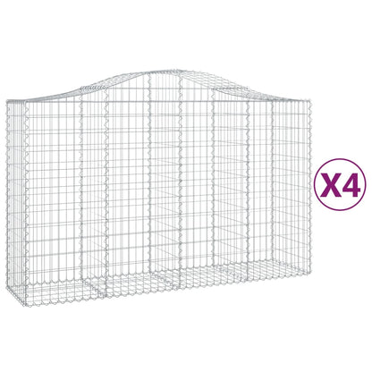 Schanskorven 4 st gewelfd 200x50x120/140 cm ijzer 4 200 x 50 x 120/140 cm
