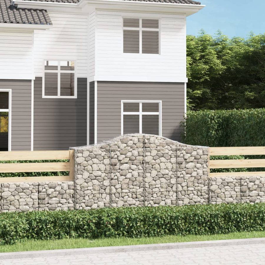 Schanskorven 6 st gewelfd 200x50x120/140 cm ijzer 6 200 x 50 x 120/140 cm