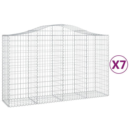Schanskorven 7 st gewelfd 200x50x120/140 cm ijzer 7 200 x 50 x 120/140 cm