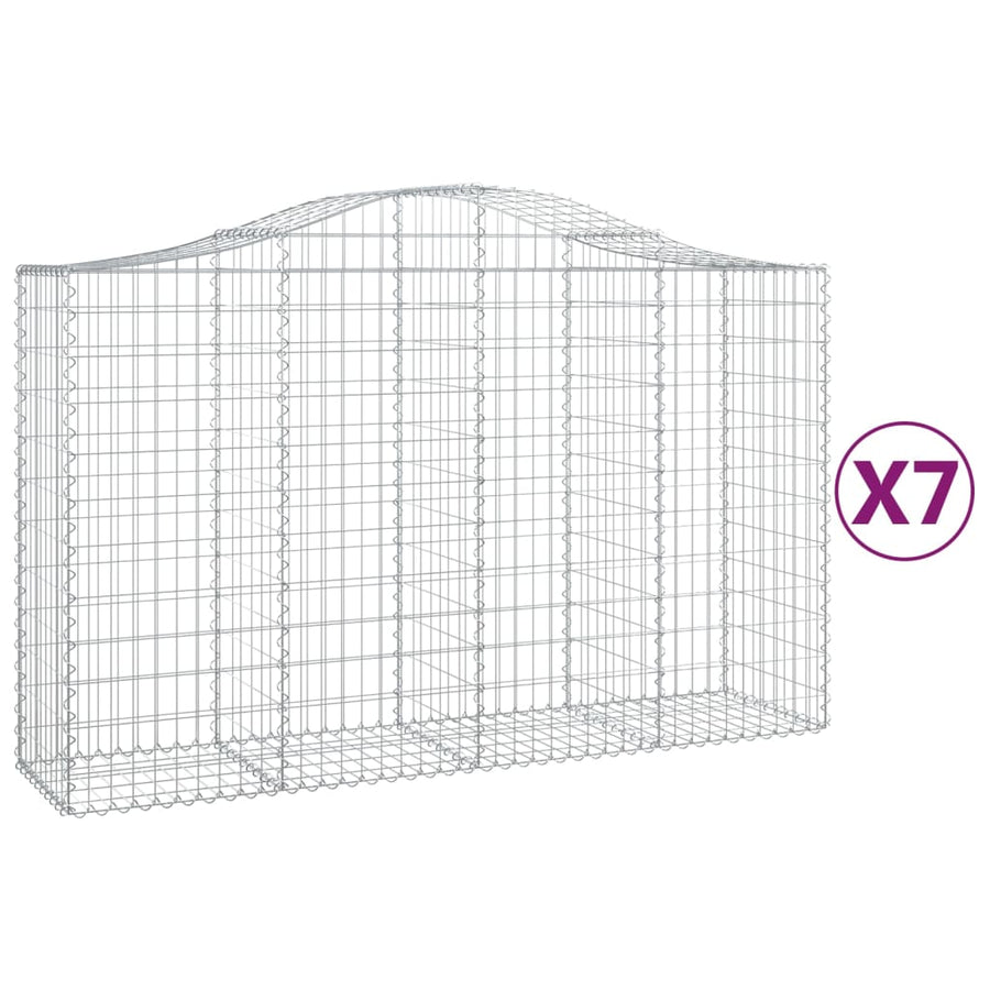 Schanskorven 7 st gewelfd 200x50x120/140 cm ijzer 7 200 x 50 x 120/140 cm
