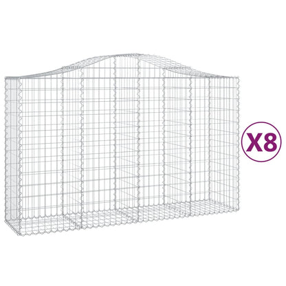 Schanskorven 8 st gewelfd 200x50x120/140 cm ijzer 8 200 x 50 x 120/140 cm