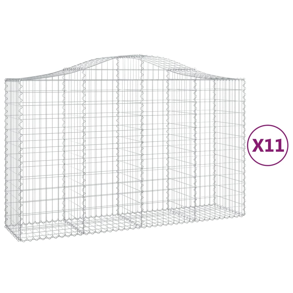 Schanskorven 11 st gewelfd 200x50x120/140 cm ijzer 11 200 x 50 x 120/140 cm