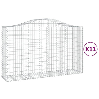 Schanskorven 11 st gewelfd 200x50x120/140 cm ijzer 11 200 x 50 x 120/140 cm