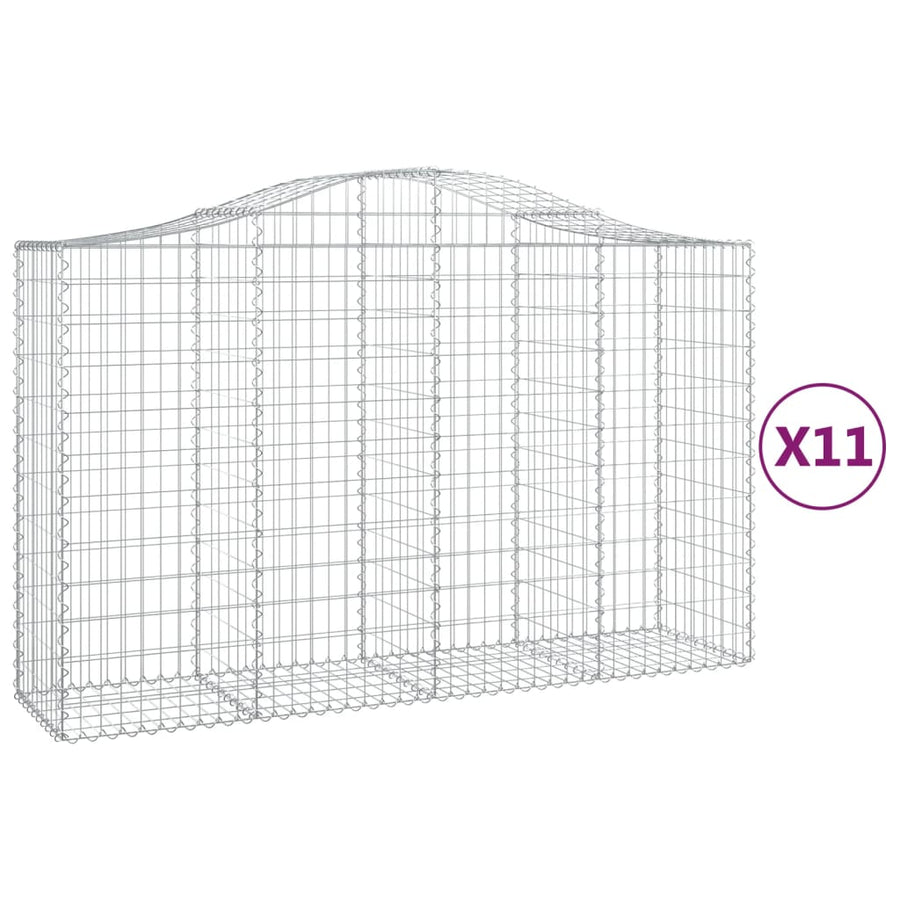Schanskorven 11 st gewelfd 200x50x120/140 cm ijzer 11 200 x 50 x 120/140 cm