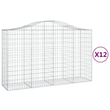 Schanskorven 12 st gewelfd 200x50x120/140 cm ijzer 12 200 x 50 x 120/140 cm