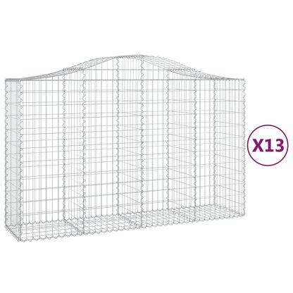 Schanskorven 13 st gewelfd 200x50x120/140 cm ijzer 13 200 x 50 x 120/140 cm