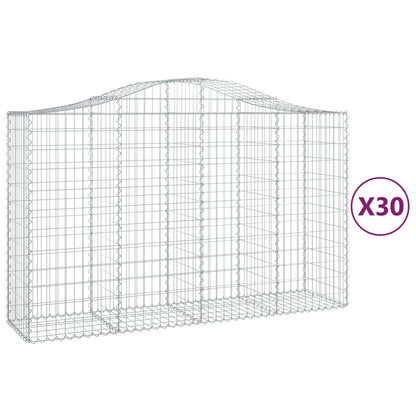 Schanskorven 30 st gewelfd 200x50x120/140 cm ijzer 30 200 x 50 x 120/140 cm