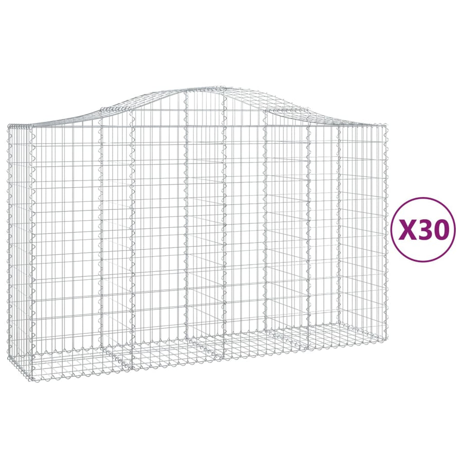 Schanskorven 30 st gewelfd 200x50x120/140 cm ijzer 30 200 x 50 x 120/140 cm