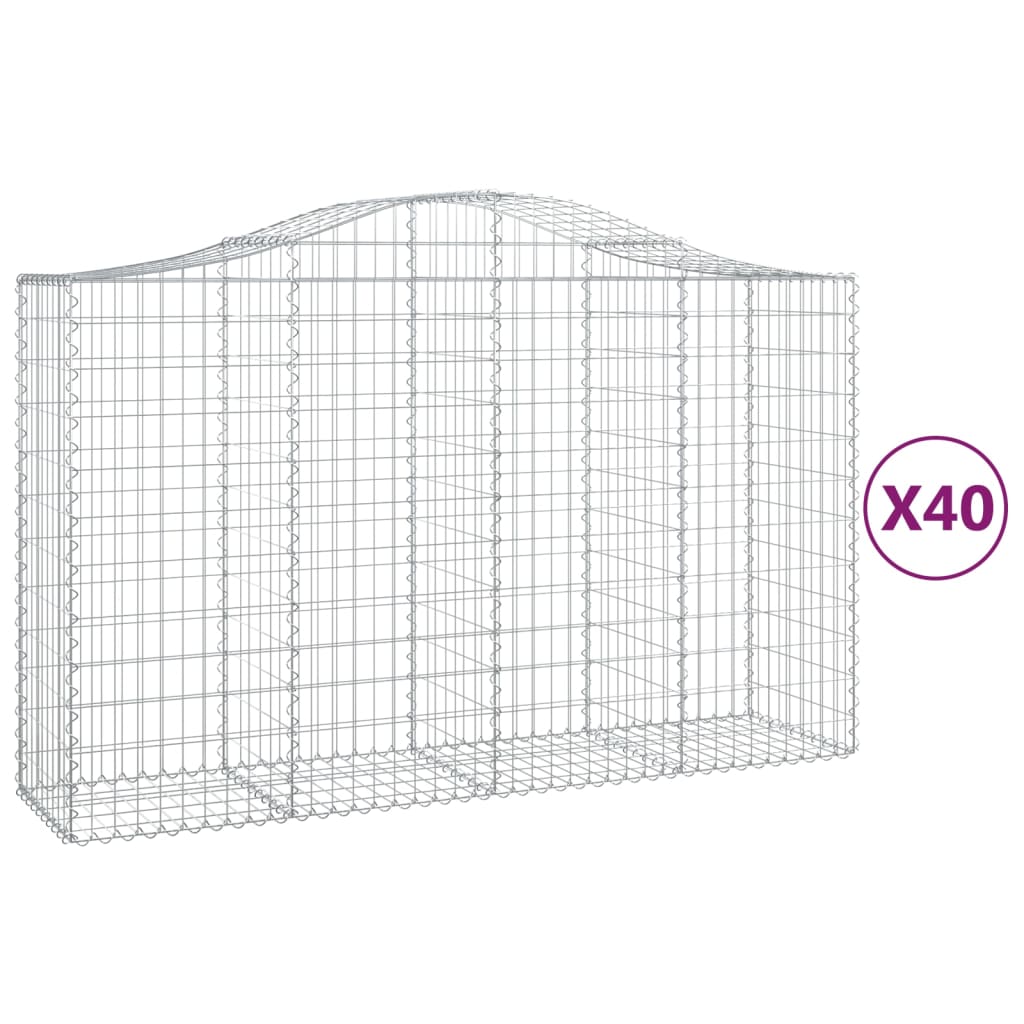 Schanskorven 40 st gewelfd 200x50x120/140 cm ijzer 40 200 x 50 x 120/140 cm