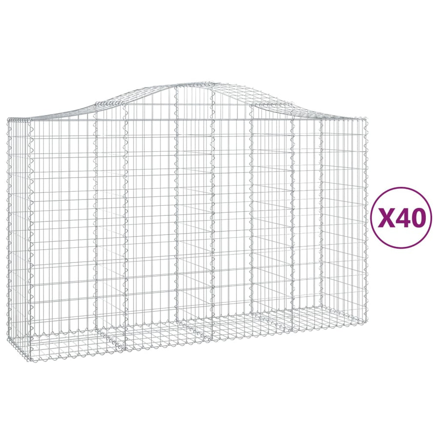 Schanskorven 40 st gewelfd 200x50x120/140 cm ijzer 40 200 x 50 x 120/140 cm