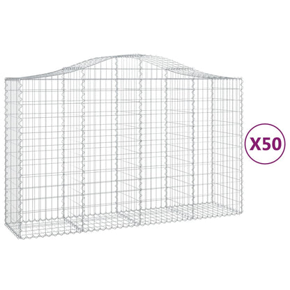 Schanskorven 50 st gewelfd 200x50x120/140 cm ijzer 50 200 x 50 x 120/140 cm