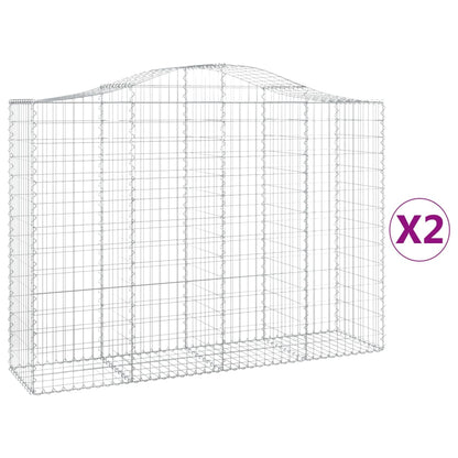 Schanskorven 2 st gewelfd 200x50x140/160 cm ijzer 2 200 x 50 x 140/160 cm