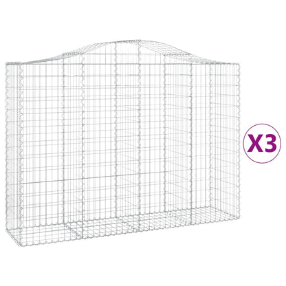 Schanskorven 3 st gewelfd 200x50x140/160 cm ijzer 3 200 x 50 x 140/160 cm