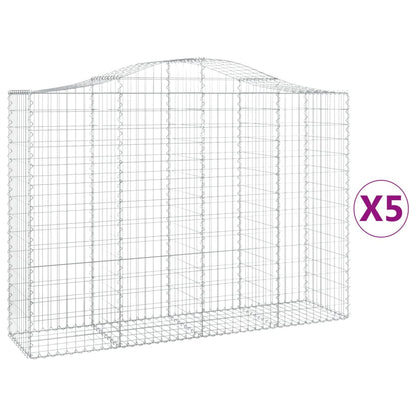 Schanskorven 5 st gewelfd 200x50x140/160 cm ijzer 5 200 x 50 x 140/160 cm