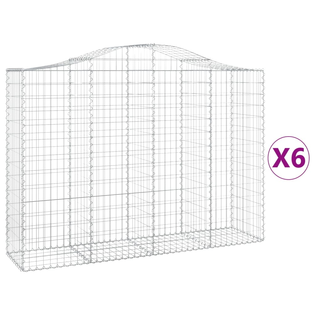 Schanskorven 6 st gewelfd 200x50x140/160 cm ijzer 6 200 x 50 x 140/160 cm