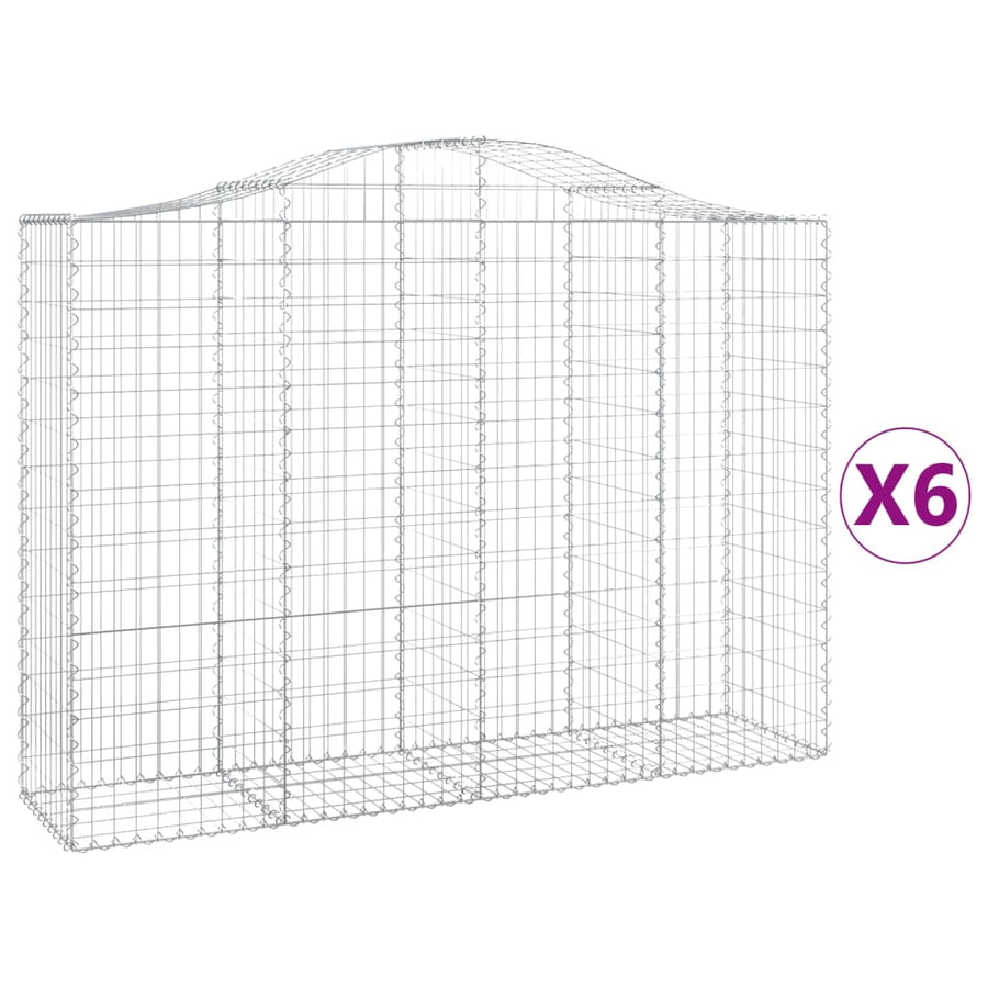 Schanskorven 6 st gewelfd 200x50x140/160 cm ijzer 6 200 x 50 x 140/160 cm