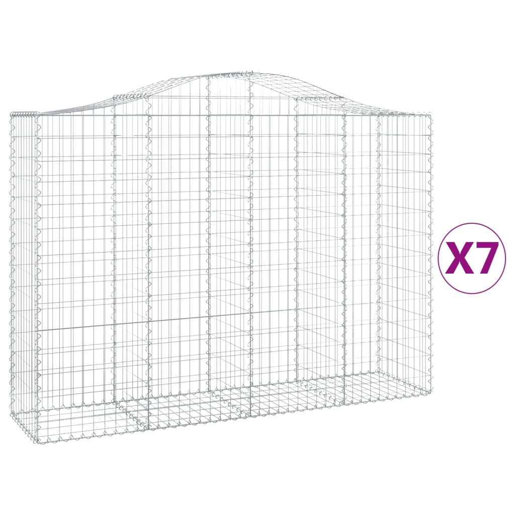 Schanskorven 7 st gewelfd 200x50x140/160 cm ijzer 7 200 x 50 x 140/160 cm
