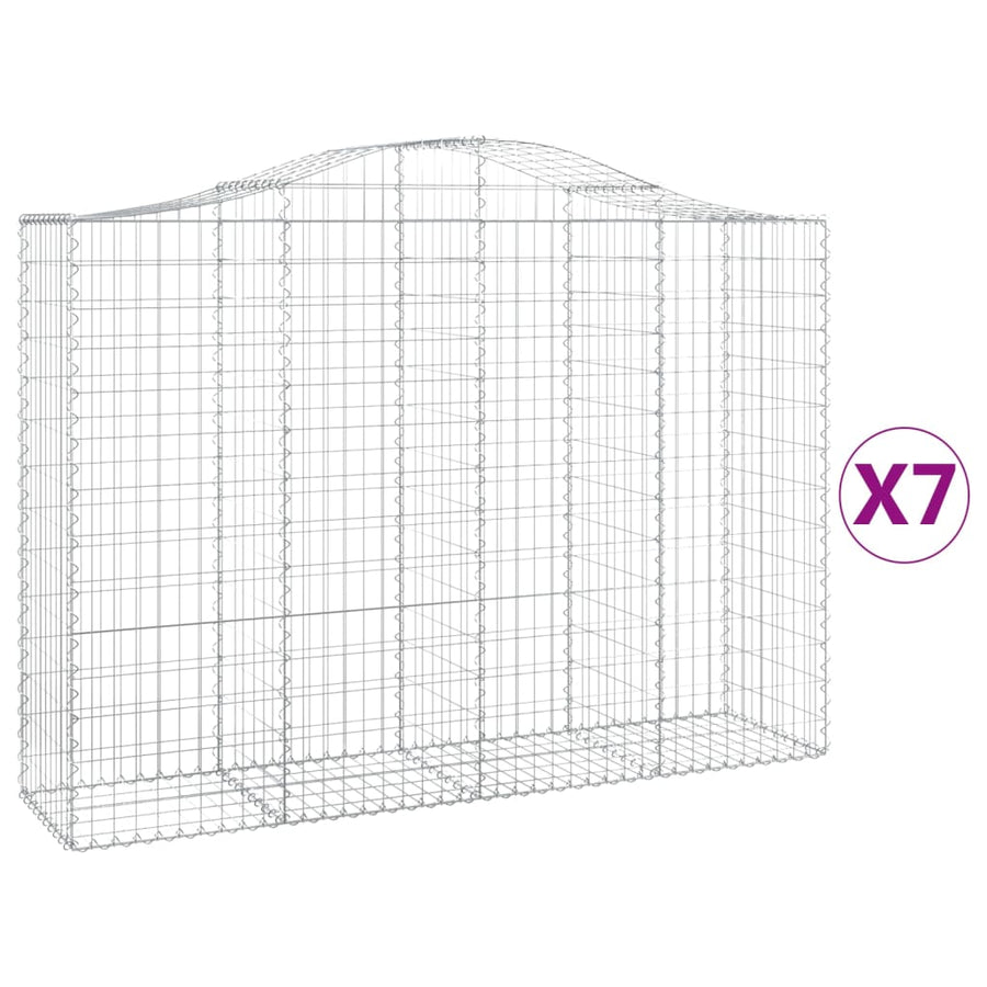 Schanskorven 7 st gewelfd 200x50x140/160 cm ijzer 7 200 x 50 x 140/160 cm