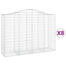 Schanskorven 8 st gewelfd 200x50x140/160 cm ijzer 8 200 x 50 x 140/160 cm